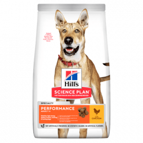 Hill’s Science Plan Adult Performance с пилешко – Пълноценна суха храна за кучета с повишени енергийни нужди на възраст над 1 година